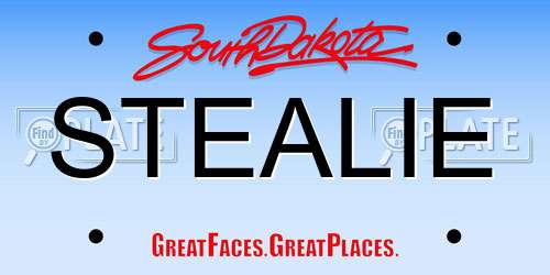 STEALIE South Dakota License Plate