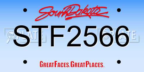 STF2566 South Dakota License Plate