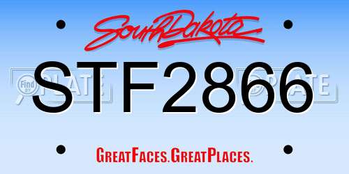 STF2866 South Dakota License Plate