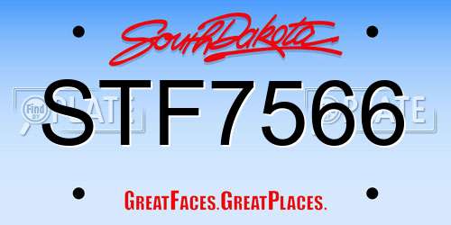 STF7566 South Dakota License Plate
