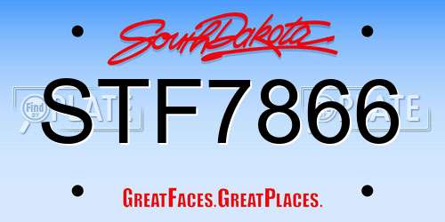 STF7866 South Dakota License Plate