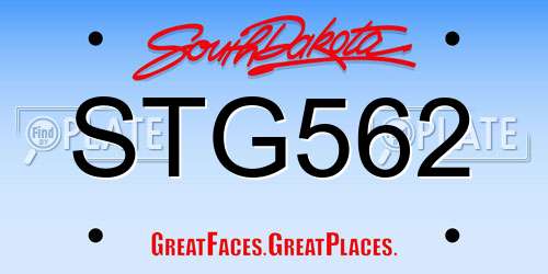 STG562 South Dakota License Plate