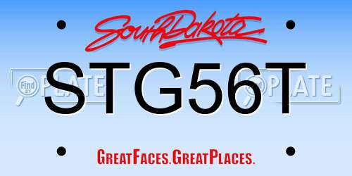 STG56T South Dakota License Plate
