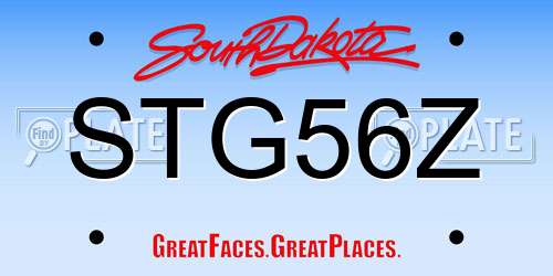 STG56Z South Dakota License Plate