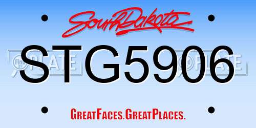 STG5906 South Dakota License Plate