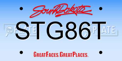STG86T South Dakota License Plate