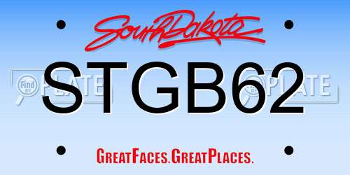 STGB62 South Dakota License Plate