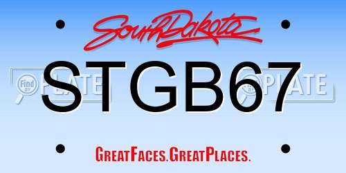 STGB67 South Dakota License Plate