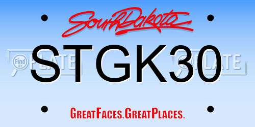 STGK30 South Dakota License Plate