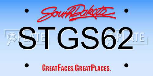 STGS62 South Dakota License Plate