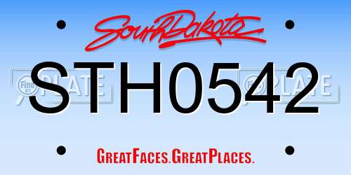 STH0542 South Dakota License Plate