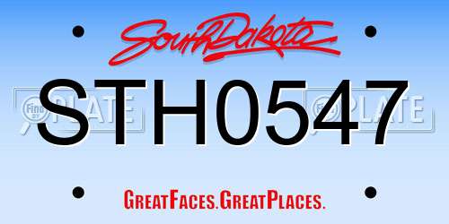 STH0547 South Dakota License Plate