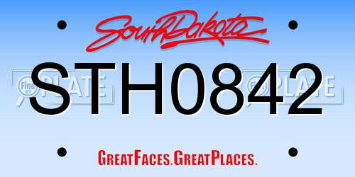 STH0842 South Dakota License Plate