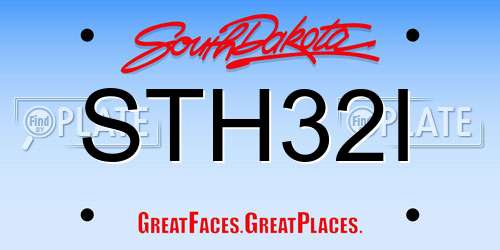 STH32I South Dakota License Plate