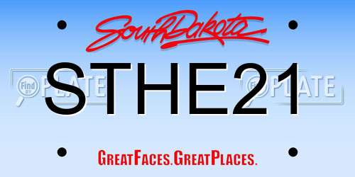 STHE21 South Dakota License Plate