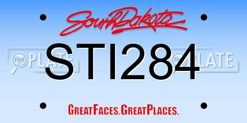 STI284 South Dakota License Plate