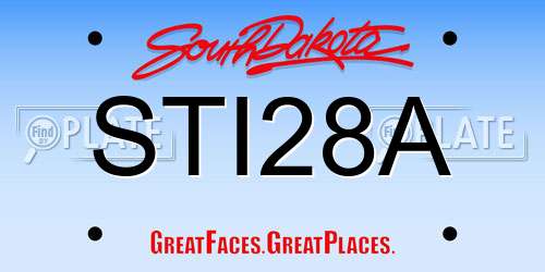 STI28A South Dakota License Plate
