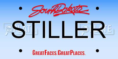 STILLER South Dakota License Plate