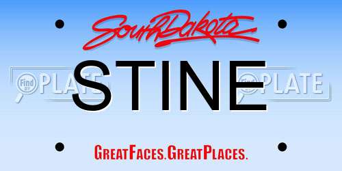 STINE South Dakota License Plate
