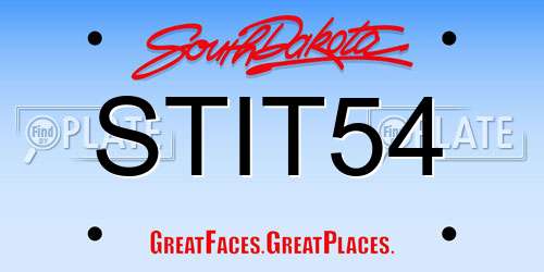 STIT54 South Dakota License Plate