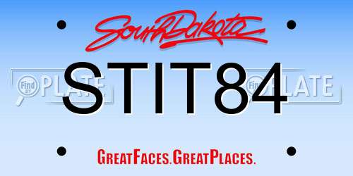 STIT84 South Dakota License Plate