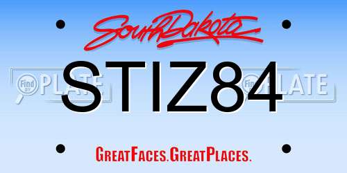 STIZ84 South Dakota License Plate