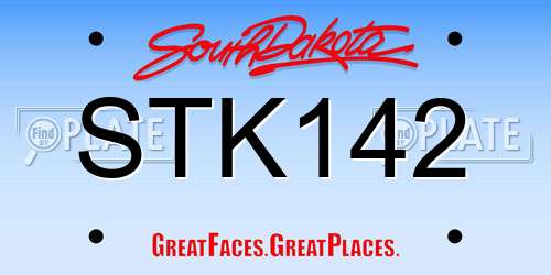 STK142 South Dakota License Plate