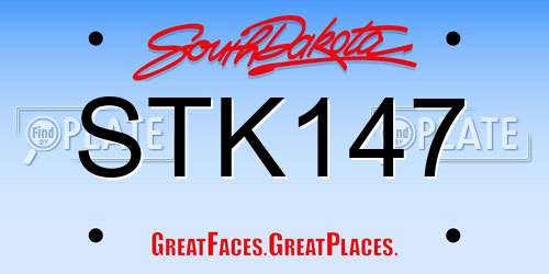 STK147 South Dakota License Plate