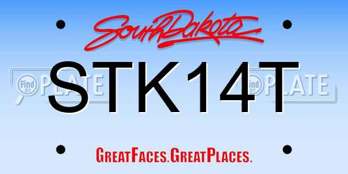 STK14T South Dakota License Plate