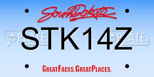 STK14Z South Dakota License Plate