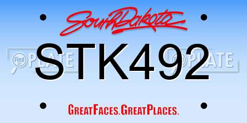 STK492 South Dakota License Plate