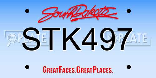 STK497 South Dakota License Plate
