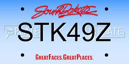 STK49Z South Dakota License Plate
