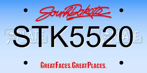 STK5520 South Dakota License Plate