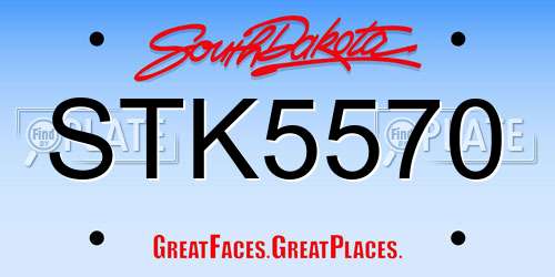 STK5570 South Dakota License Plate