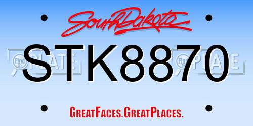 STK8870 South Dakota License Plate