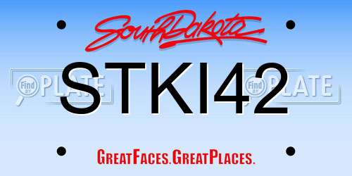 STKI42 South Dakota License Plate