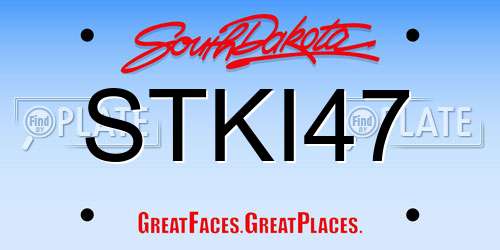 STKI47 South Dakota License Plate