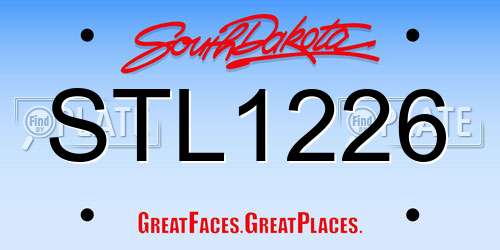 STL1226 South Dakota License Plate