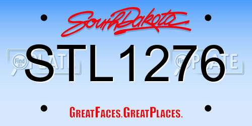 STL1276 South Dakota License Plate