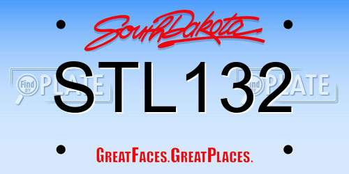 STL132 South Dakota License Plate