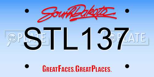 STL137 South Dakota License Plate