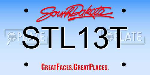 STL13T South Dakota License Plate