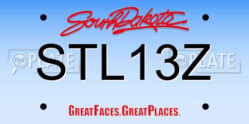 STL13Z South Dakota License Plate