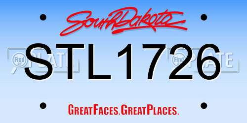 STL1726 South Dakota License Plate