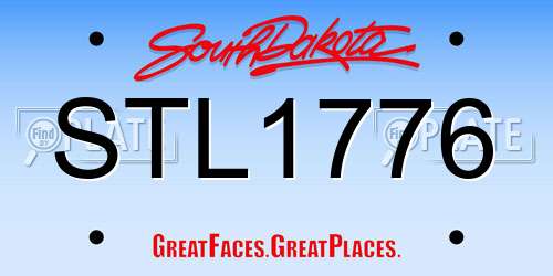 STL1776 South Dakota License Plate