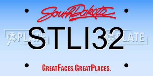 STLI32 South Dakota License Plate