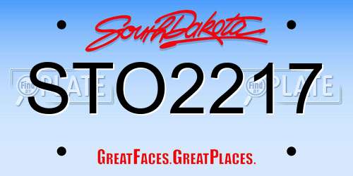 STO2217 South Dakota License Plate