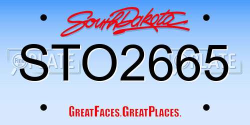 STO2665 South Dakota License Plate