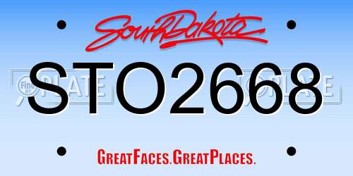 STO2668 South Dakota License Plate